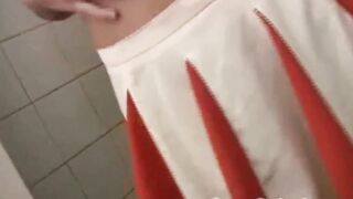 Solo shower teens Adorable Cristina fondles and teases
