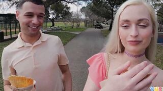 YNGR - Blonde Eighteen Starlette Storm Takes On A Long Penis And Offer A Rimjob
