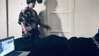 GILF Grind Grandson's Young Ebony Dick Until He Jizzes