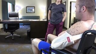 Nurse Step Cougar Bathes & Comforts Wheelchair Tied Son