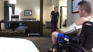 Nurse Step Cougar Bathes & Comforts Wheelchair Tied Son