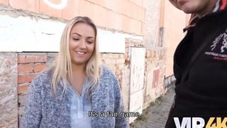 VIP4K. Big Boobed blonde gladly takes part inside nice affair with husband beside