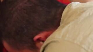 Hoe blows on penis before getting nailed