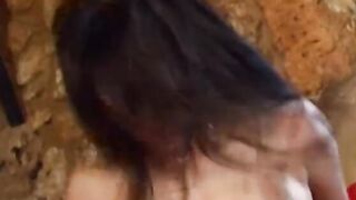 Hoe blows on penis before getting nailed