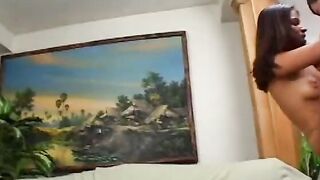 Tight Hispanic goddess blows cock, takes a rough dick into her twat