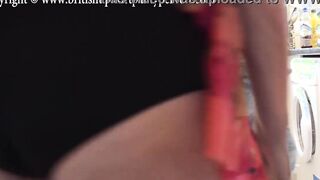 British Wifey and mother Rosemary blows penis and takes painful anal while the family are away from home for money.