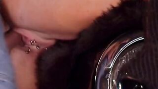 Blonde mom inside underwear and boots gets railed from behind into a garage