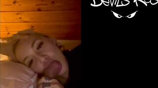 Amateur fellatio from teen yo blonde / Marilyn Sugar / Cum into mouth / TWITTER @devils kos