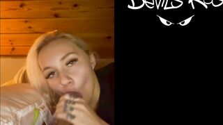 Amateur fellatio from teen yo blonde / Marilyn Sugar / Cum into mouth / TWITTER @devils kos