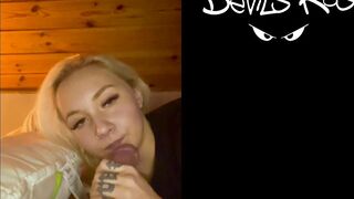 Amateur fellatio from teen yo blonde / Marilyn Sugar / Cum into mouth / TWITTER @devils kos