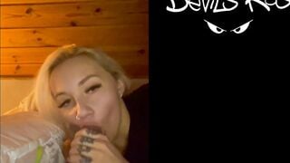 Amateur fellatio from teen yo blonde / Marilyn Sugar / Cum into mouth / TWITTER @devils kos