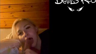 Amateur fellatio from teen yo blonde / Marilyn Sugar / Cum into mouth / TWITTER @devils kos