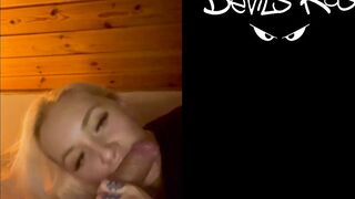 Amateur fellatio from teen yo blonde / Marilyn Sugar / Cum into mouth / TWITTER @devils kos