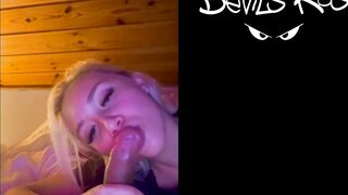 Amateur fellatio from teen yo blonde / Marilyn Sugar / Cum into mouth / TWITTER @devils kos