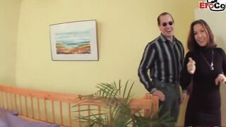 German Older Cougar pick up on Street for casting with anal try