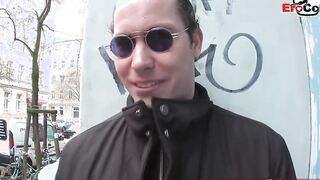 German Older Cougar pick up on Street for casting with anal try