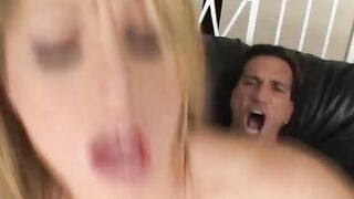 Amazing blonde with a big rack can't got enough penis for her mouth and twat