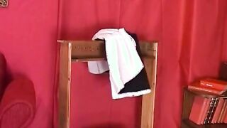 beauty blonde with huge titted sits on a long penis and fucks her vagina raw