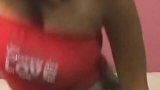 Chocolate Women african dicked on a white leather couch