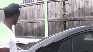 Big Titted working Girl swallows big african penis