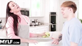 MYLF - Bae And Babe cougar Taught Her Stepson How To Cook By Using Various Sex Analogies