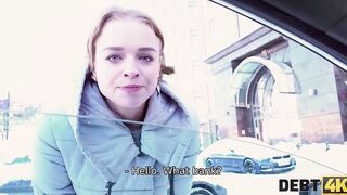 DEBT4k Young debtor with adorable face thinks sex is better than penalty