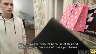 DEBT4k Ukrainian shopaholic banged by debt collector into hubbys presence