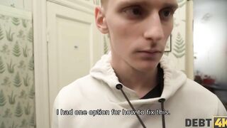 DEBT4k Ukrainian shopaholic banged by debt collector into hubbys presence