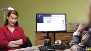 LOAN4K Incroyable rousse suce et chevauche la bite pour gagner de l'argent