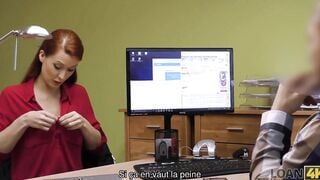 LOAN4K Incroyable rousse suce et chevauche la bite pour gagner de l'argent