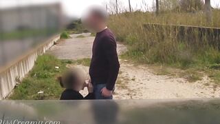 Professor asks her school girl to banged! outside on vehicle hood - Risky Outdoors Sex - MissCreamy
