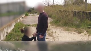 Professor asks her school girl to banged! outside on vehicle hood - Risky Outdoors Sex - MissCreamy