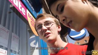 HUNT4K Dude is watching how his gf give fellatio and gets fuck