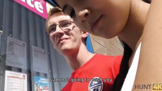 HUNT4K Dude is watching how his gf give fellatio and gets fuck