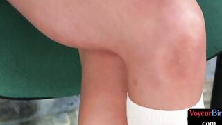 Voyeuristic CFNM fem dom liking wanking session