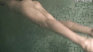 Tight cunt dark haired Liza Medovaja underwater