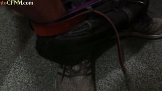 Big Tit CFNM fem dom giving hj to lucky dude