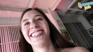 Kourtney Rae stars inside the ManoJob point-of-see hand job tape Step Dad Strip n' Tug!