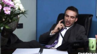Cindy Behr dom business man into the dungeon he submits