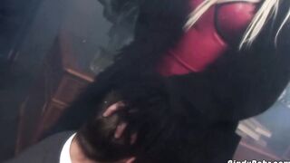 Cindy Behr dom business man into the dungeon he submits