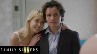 Family Sinners - Chloe Cherry Whips Out Her Stepbro's Dick & Crams It Inside Her Throat & Cunt