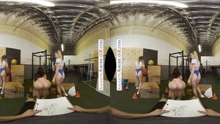 Personal coach gets lucky with his 3 Bae, adorable college clients Aiden Ashley, Jazmin Luv, and Lily Larimar!