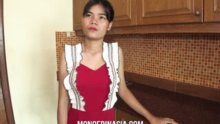 Adorable Thai teenie impregnated at her interview