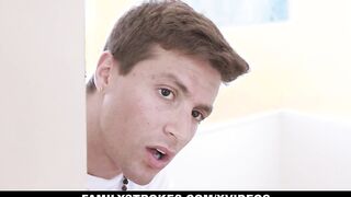 Family Rubs - Super Sexy Teenagers Let Her Perv Stepbro Caress Her Super Sexy Perky Jugs