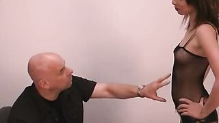 Lusty cuttie gets her adorable snatch plowed rough by a long penis