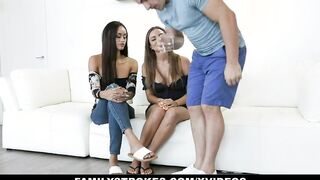 Family Grind - Horny Milfs Havana Blue and Gia Vendetti Takes Foster Sons Virginity
