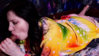 Thin 19 year old deepthroats and jizzed on lips