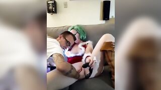 Ginger hotwife masturbating on live stream squirts inside husbands mouth