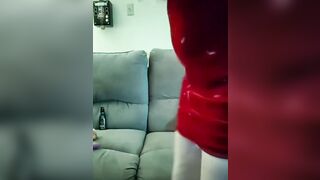 Ginger hotwife masturbating on live stream squirts inside husbands mouth