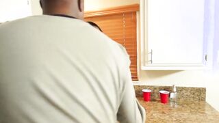 Dark skinned BBW huge breast banged! by big black dick!